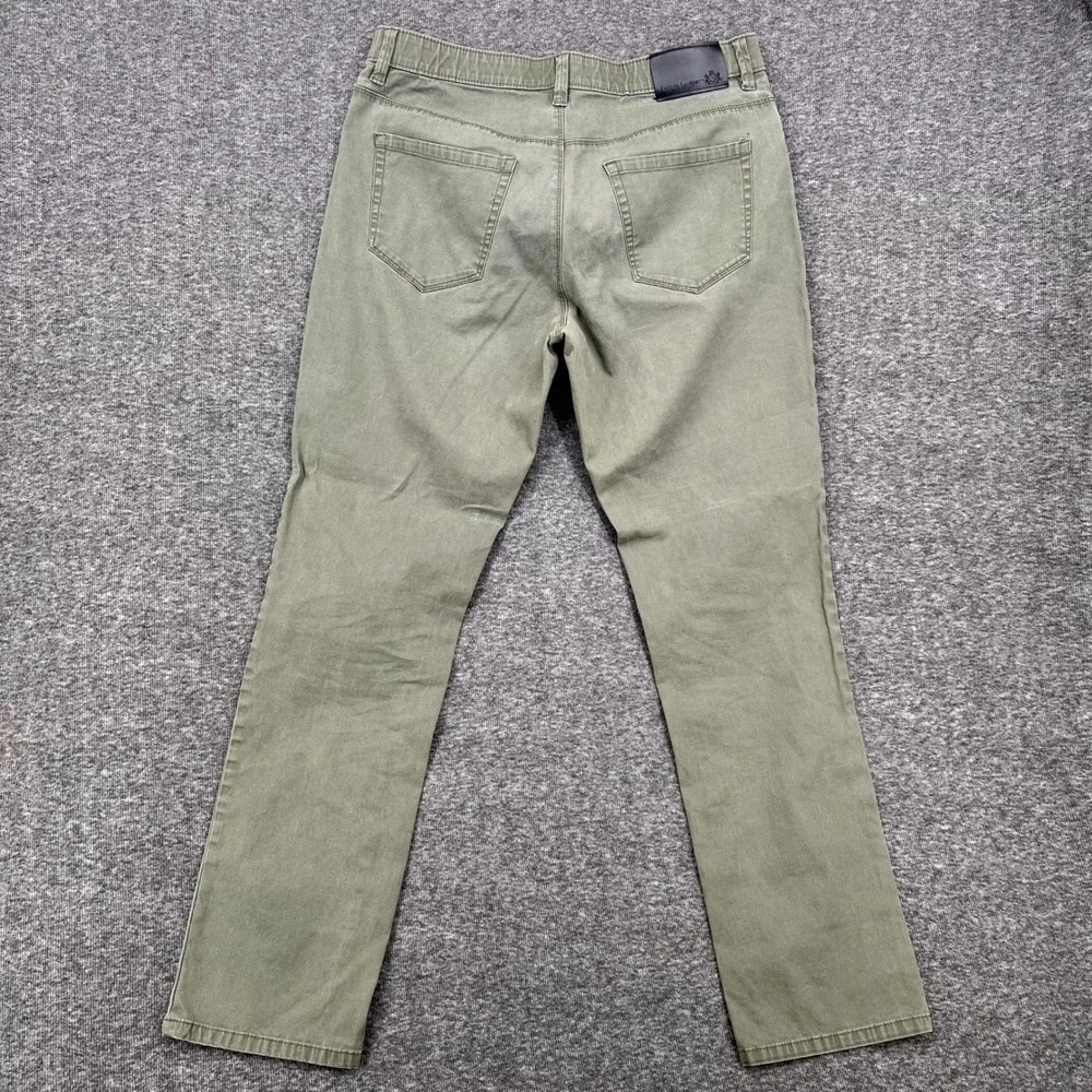 English Laundry Mens 5-Pocket Straight Leg 32 Pants Olive Green‎ Stretch Chino
